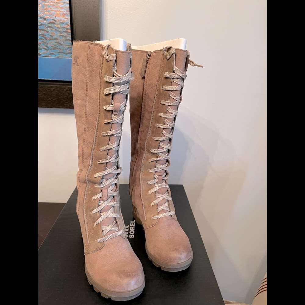 Sorel Joan Of Arctic Wedge II Tall Boots ASH BROWN Size 11